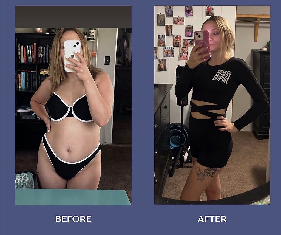 Supplied before-and-after comparison, example one